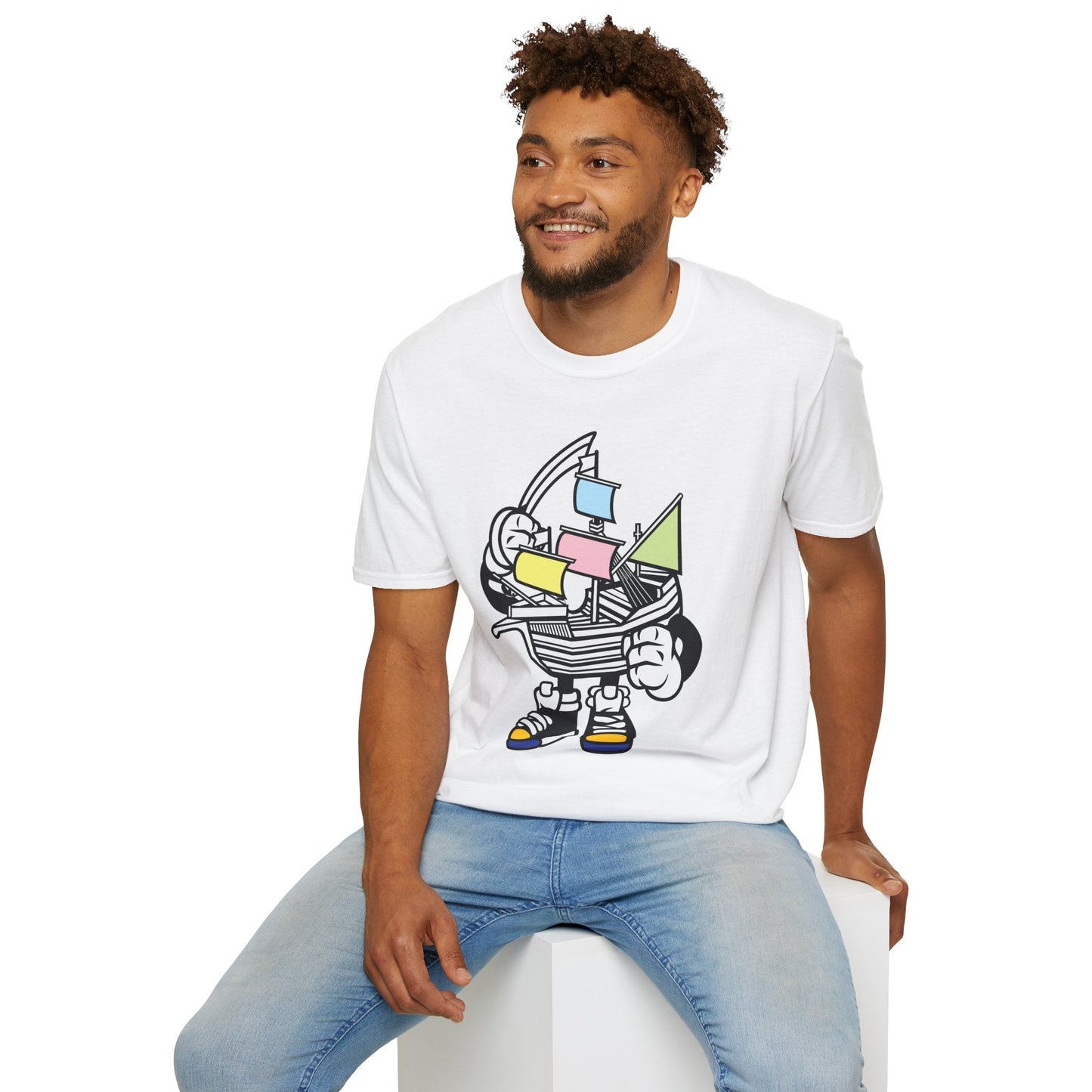 Cartoon T Shirt Animation Tee Funny Unisex Gildan Softstyle 64000 Short Sleeve Cotton