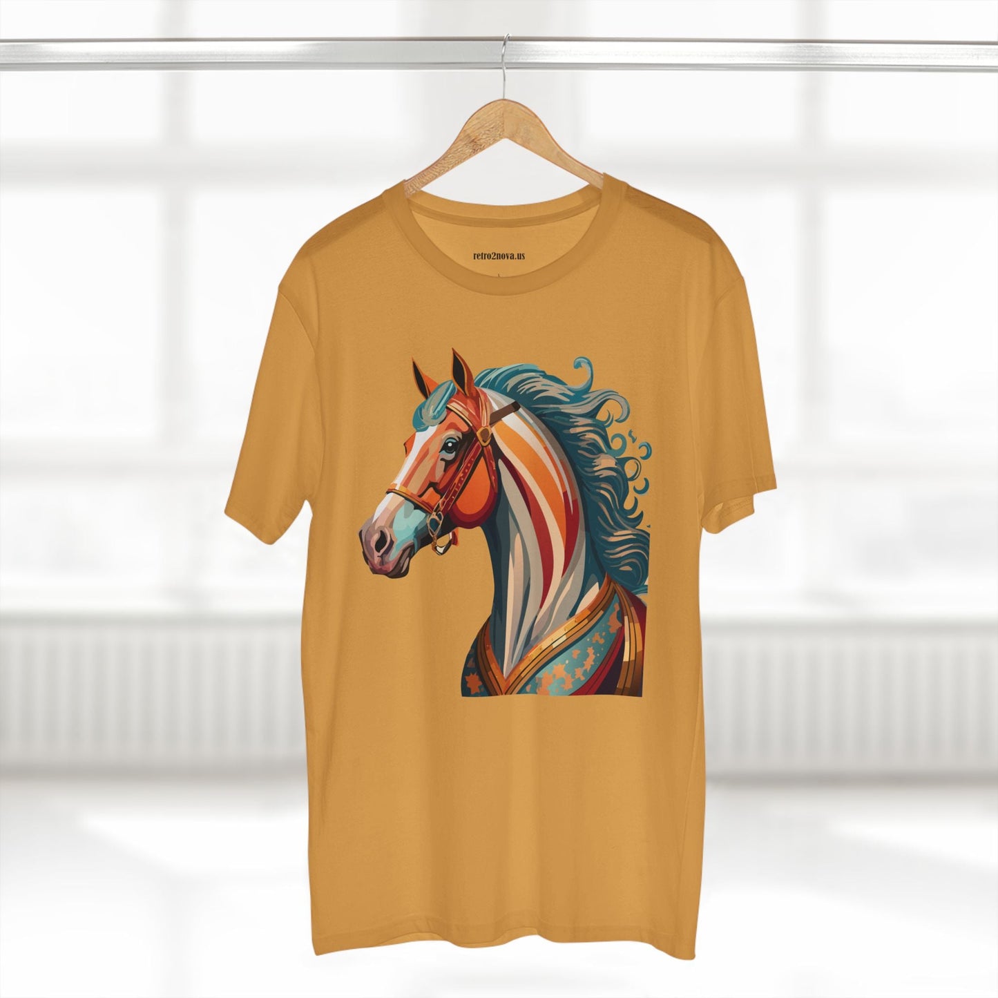 Horse Animal Shirt Unisex Premium Cotton Tee With Original Art Design From Retro2Nova Soft Breathable Art Collection
