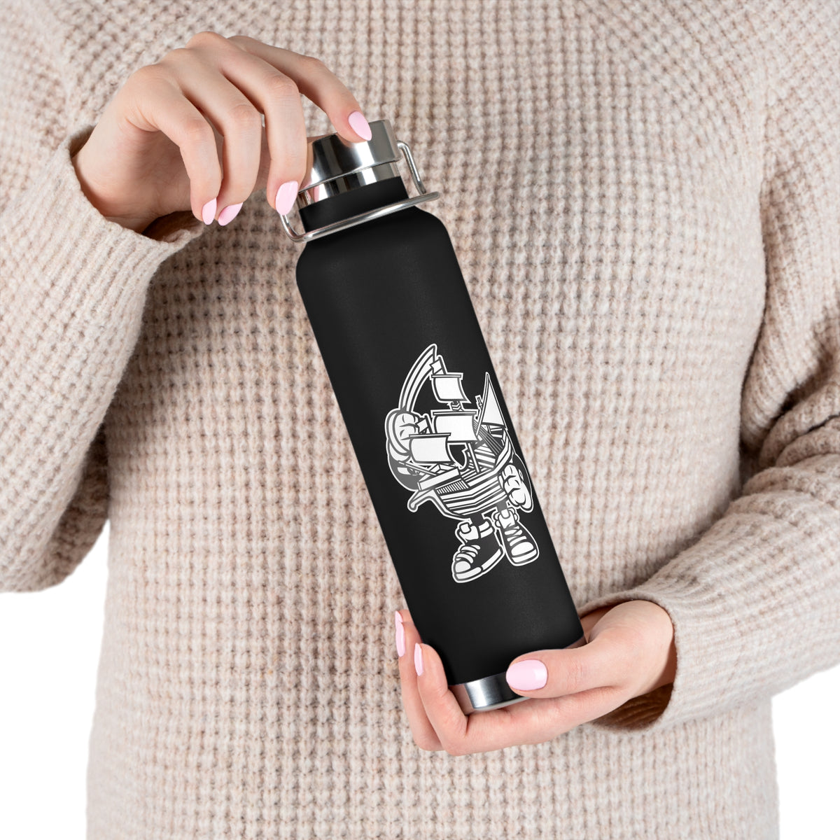 22oz Copper Insulated Water Bottle with Cartoon Design - CV46