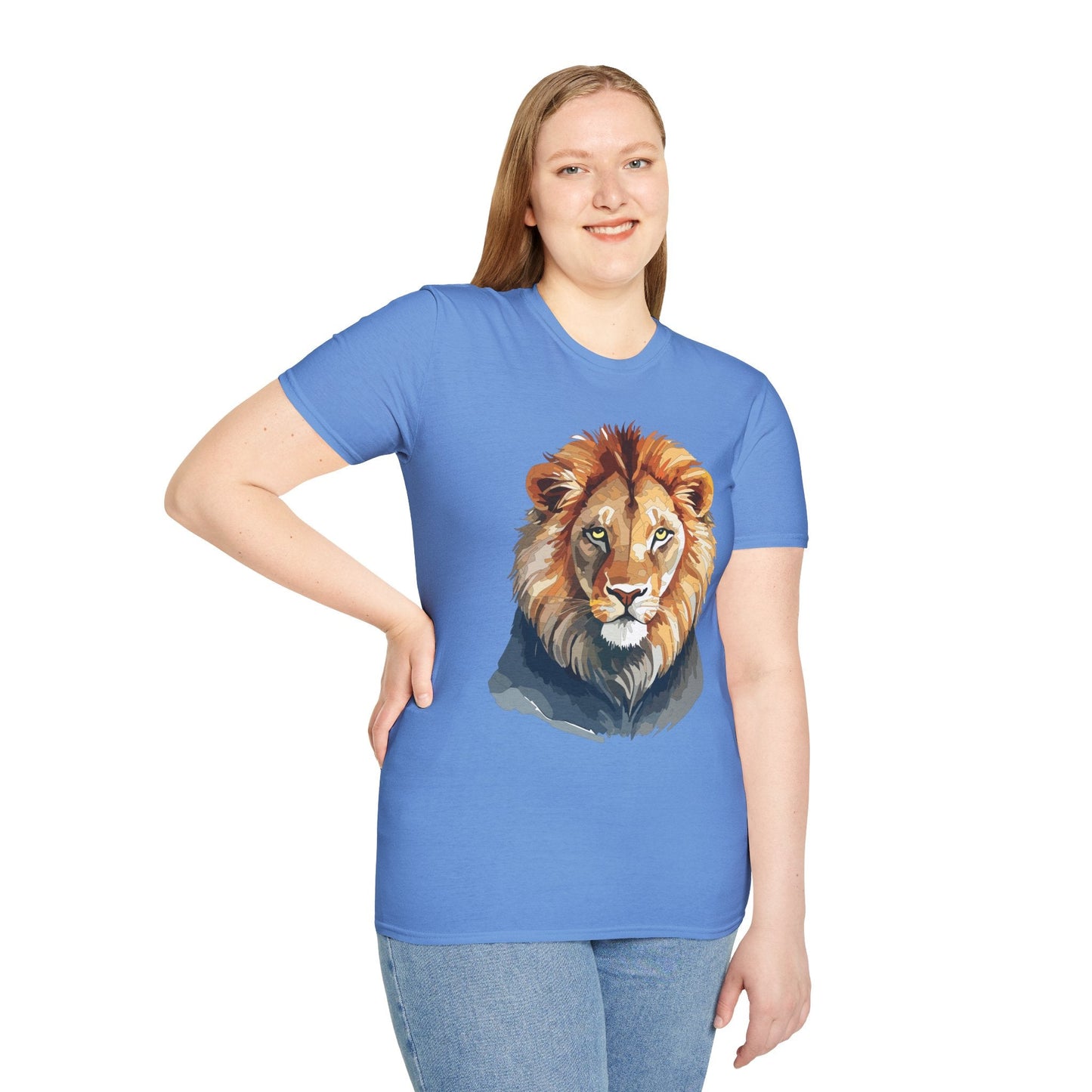 Lion Shirt Unisex Animal Tee Gildan Softstyle 64000 100 Percent Ring Spun Cotton