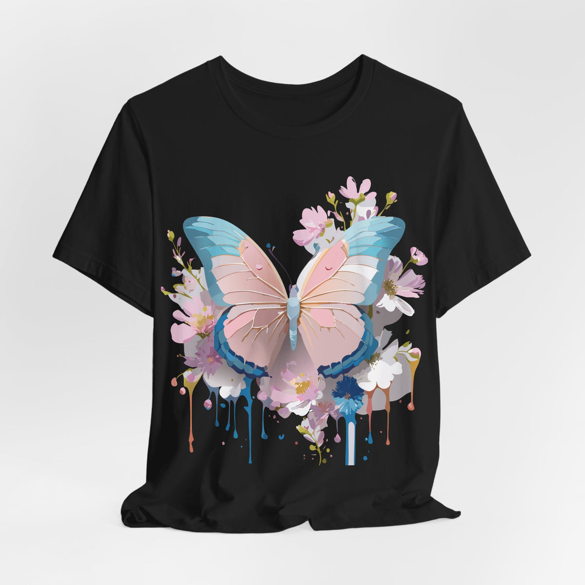 Butterfly Graphic Unisex Cotton Bella+Canvas Tee with Art Design n81