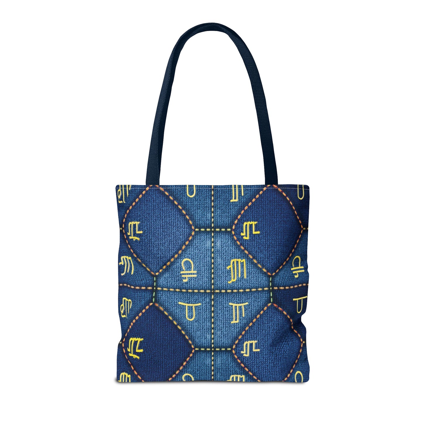 Denim Fabric Imitation Print Unisex Canvas Bag Poly Spun 3 Sizes Tote Bag 184-2