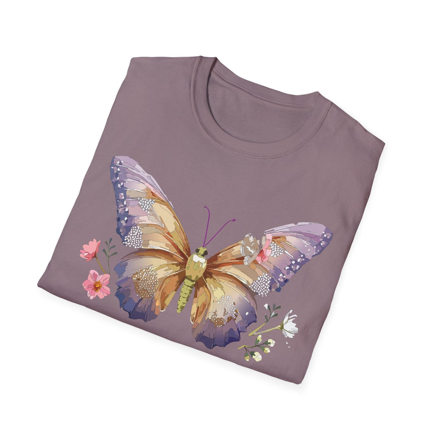 Monarch Butterfly Shirt Unisex Short Sleeve Tee Gildan Softstyle 64000 100 Percent Ring Spun Cotton