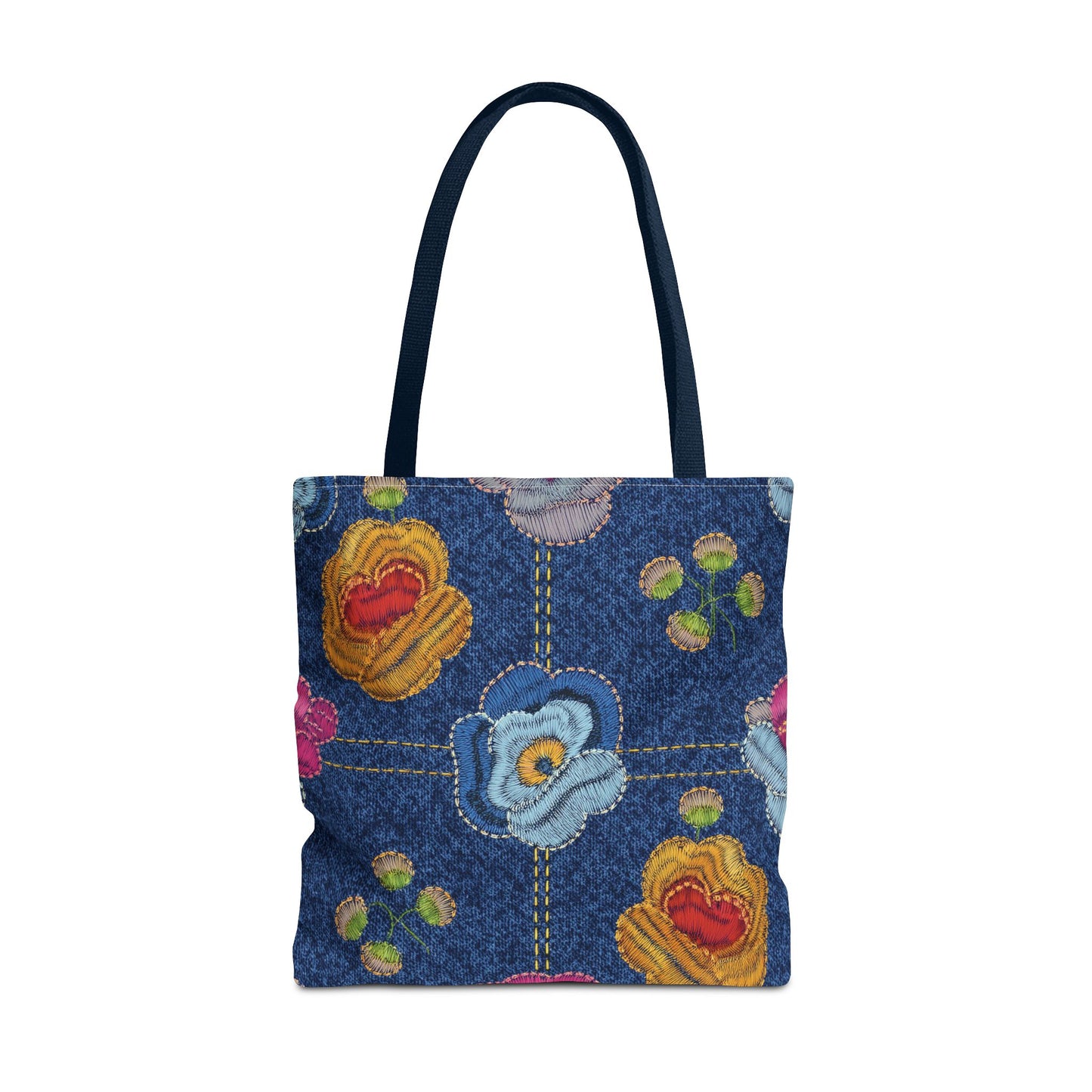 Denim Fabric Imitation Print Unisex Canvas Bag Poly Spun 3 Sizes Tote Bag 159-5