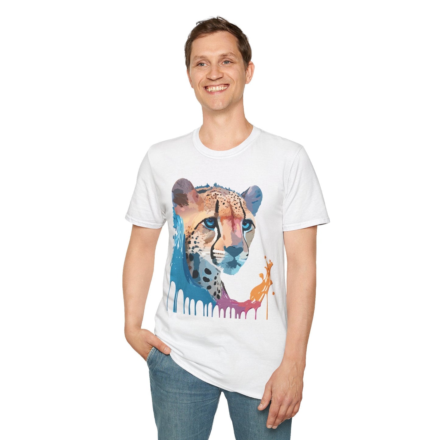 Cheetah Shirt Unisex Tee Softstyle Gildan 64000 100 Percent Ring Spun Cotton