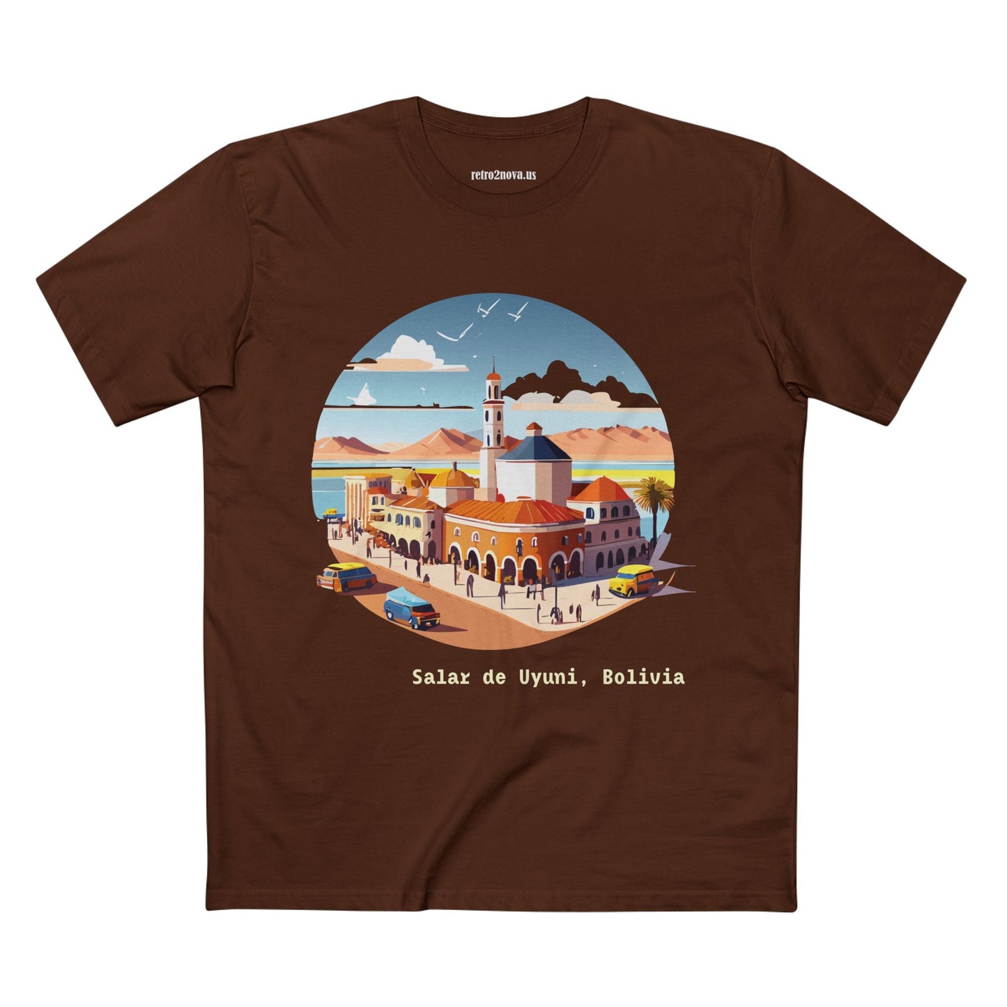 Bolivia Travel Shirt Unisex Premium Cotton Staple Tee With Original Retro2Nova Art Design