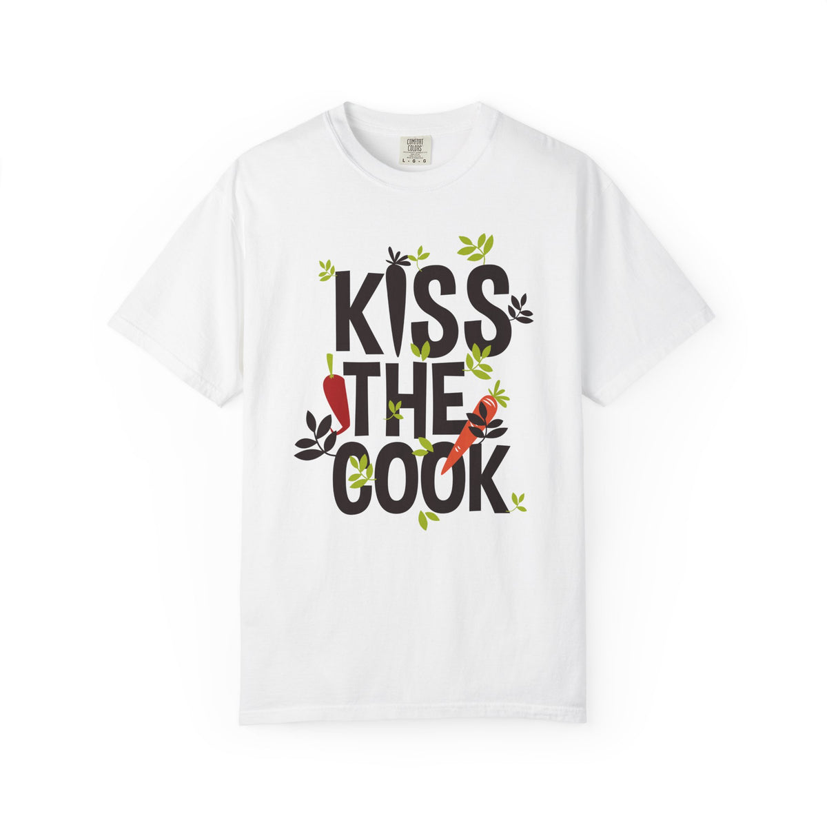 Kiss The Cook Chef Kitchen Cooking Graphic Unisex Comfort Colors Garment-Dyed Heavyweight 100 Cotton Art Design T-Shirt w6