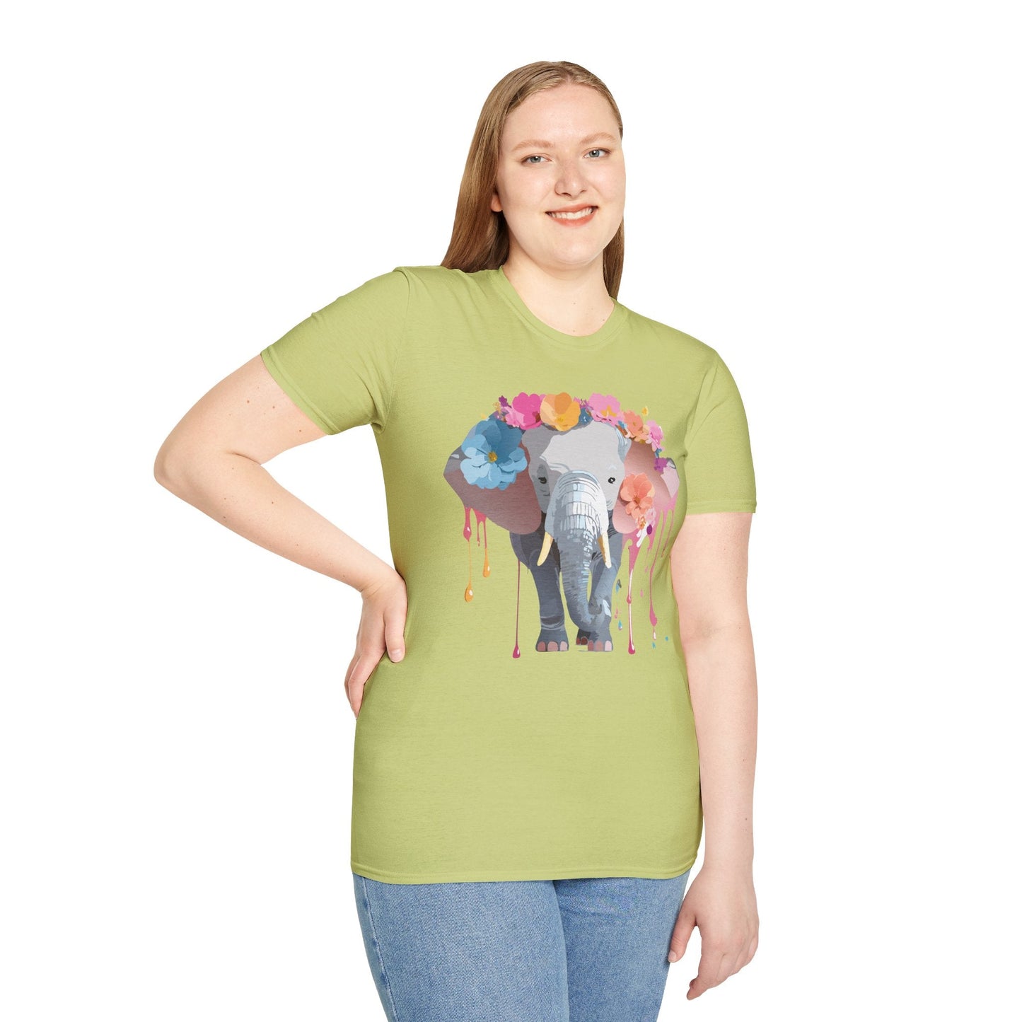Elephant T Shirt Unisex Softstyle Gildan 64000 Elephant On T Shirt Animation Animals Tee