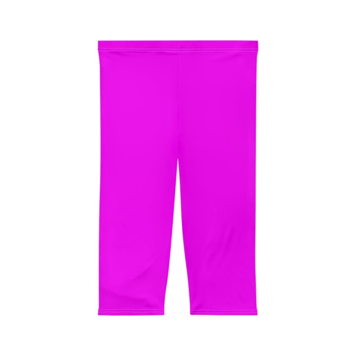 Magenta Color Women's Brushed Suede Poly Span Casual Capri Leggings XS-2XL