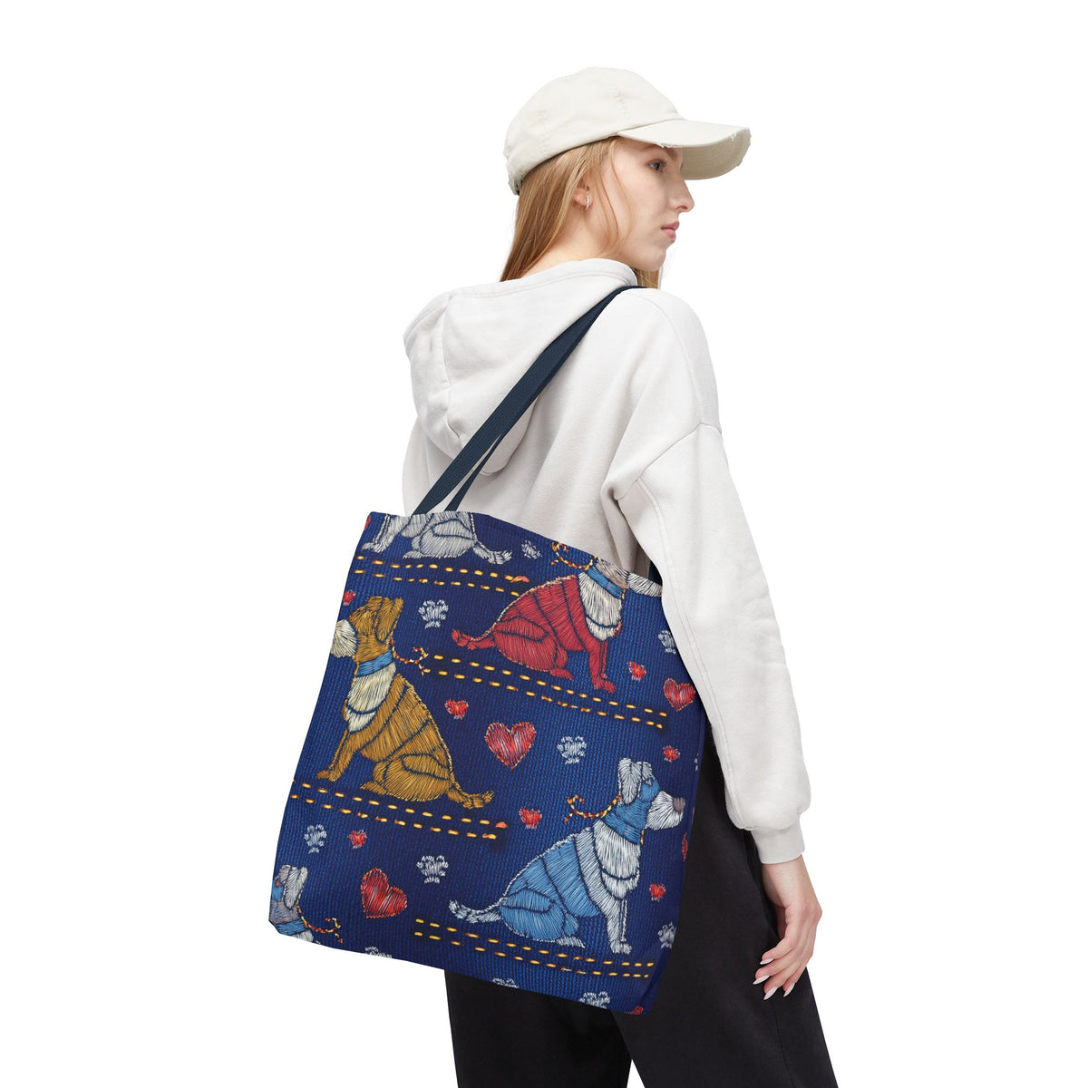 Love Day Graphic Design Denim Fabric Imitation Print Unisex Canvas Bag POLY 3 Sizes Tote Bag 201-14