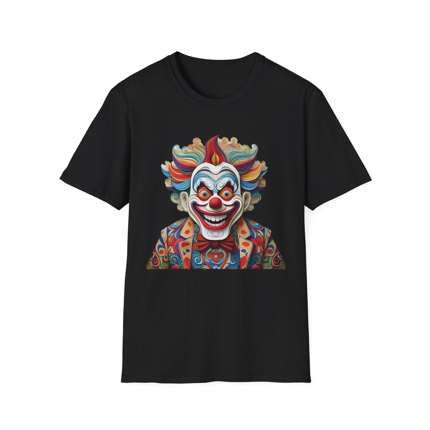 Graphic Clown Themed Unisex Softstyle Tee Funny Man Circus Scary Man Gildan 64000