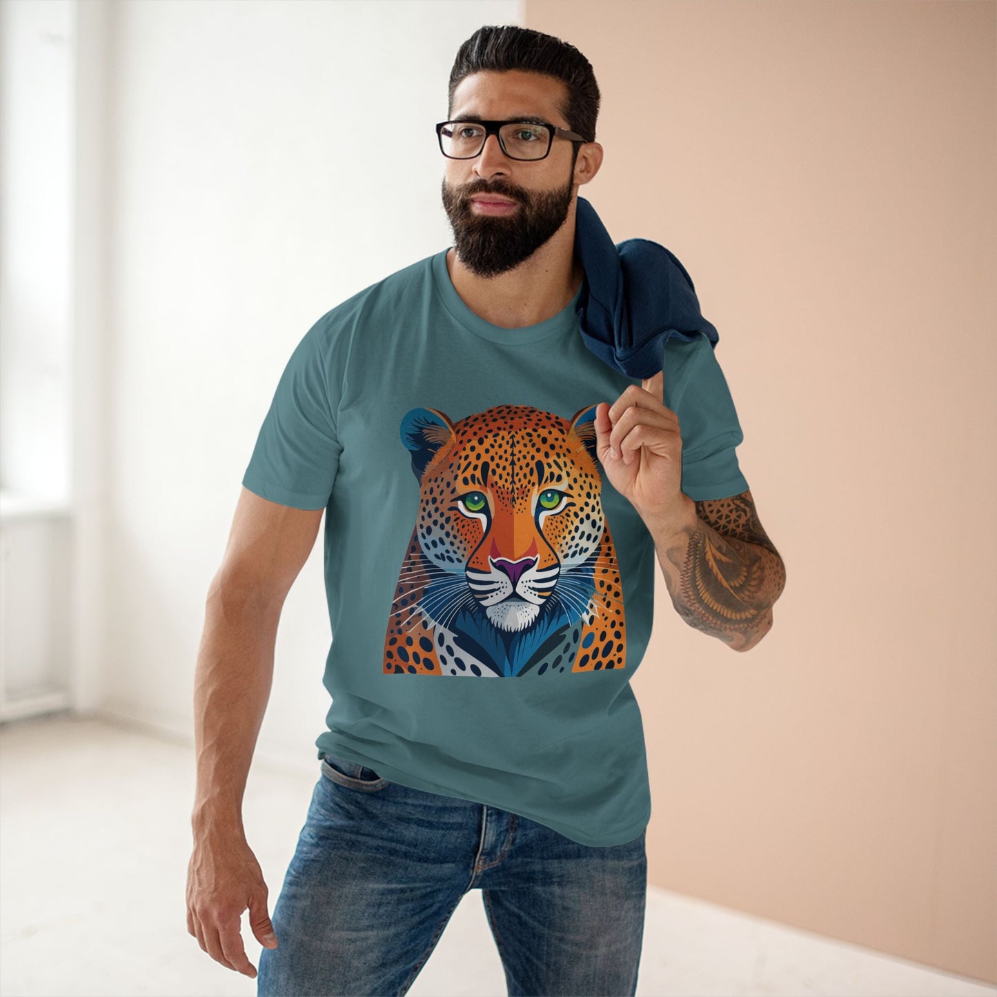 Unisex Cheetah Shirt Premium Cotton Tee With Original Art Design From Retro2Nova Art Collection For Everyday Comfort