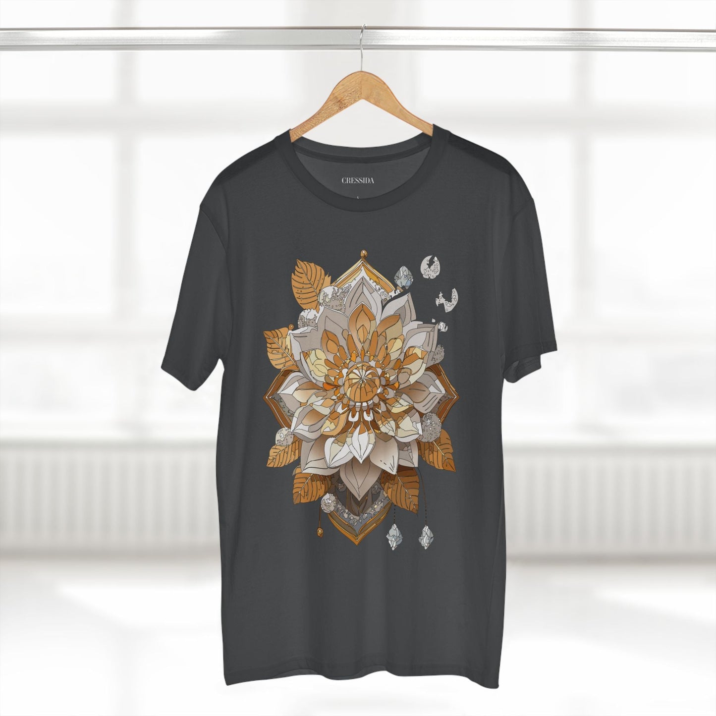 Floral Graphic T-Shirt Unisex 100 Cotton Art Design with Antique Flowers Tee 8