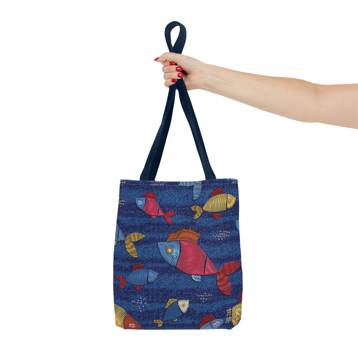 Denim Fabric Imitation Print Unisex Canvas Bag Poly Spun 3 Sizes Tote Bag 193-4