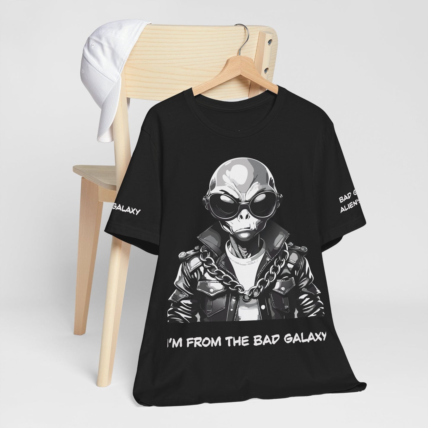 Tee Shirt With Alien From Bad Galaxy 100 Percent Cotton Made To Order Eco Friendly Inks Tee