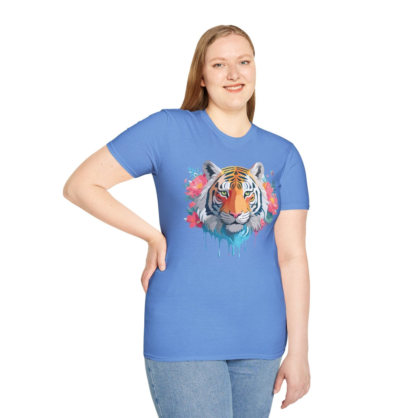 Tiger Shirt Unisex Animal Tee 100 Percent Ring Spun Cotton Softstyle