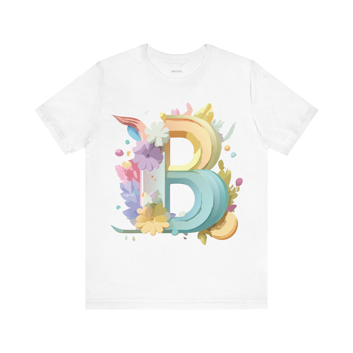 Letter B Graphic Unisex Cotton Bella+Canvas Tee with Art Letter Design