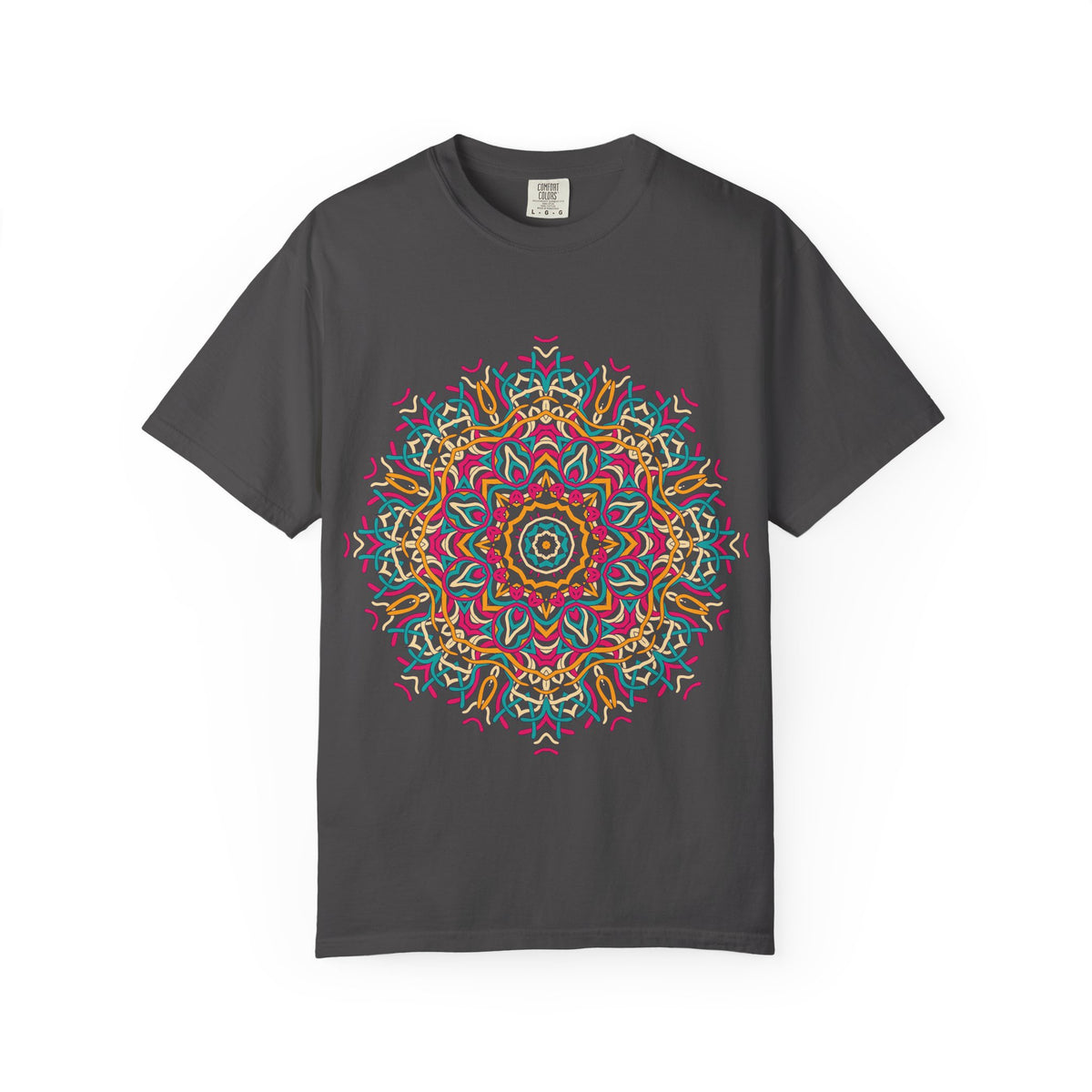Unisex Garment Dyed Cotton T-Shirt with Mandala Graphic Design