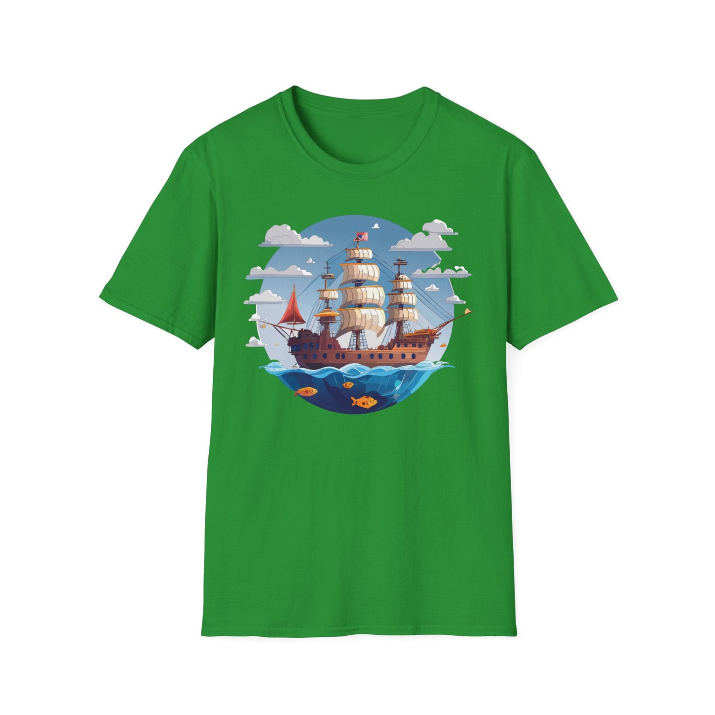 Ship T Shirts Frigate T Shirts Vessel Tee Shirt Unisex Softstyle Cotton Tee Gildan 64000