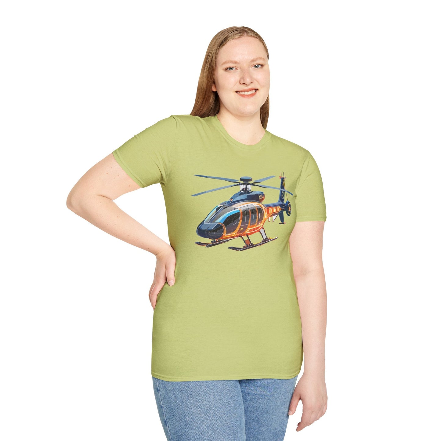 Chopper Helicopter Graphic Unisex Cotton Softstyle Short Sleeve Tee 5