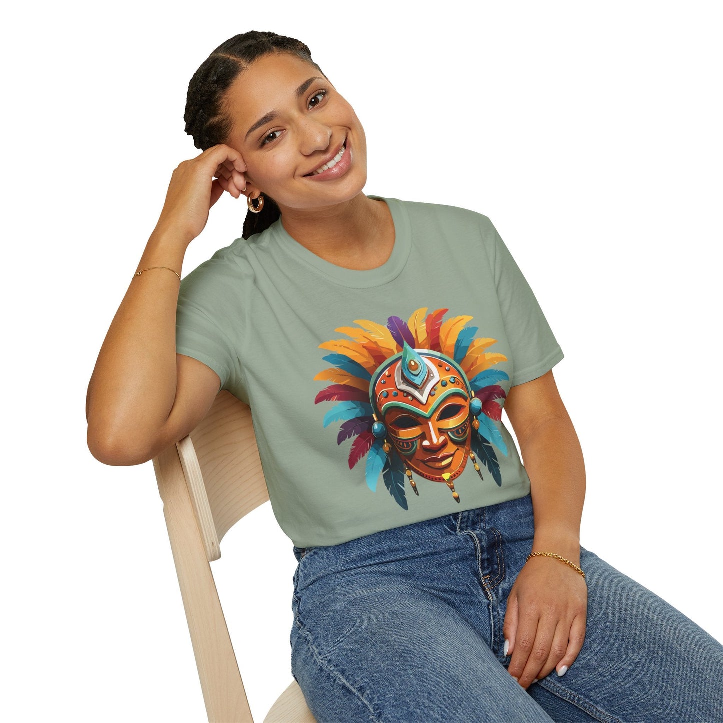 Mask Tee Shirt Unisex Softstyle 100 Percent Ring Spun Cotton Masquerade Tees For Comfort