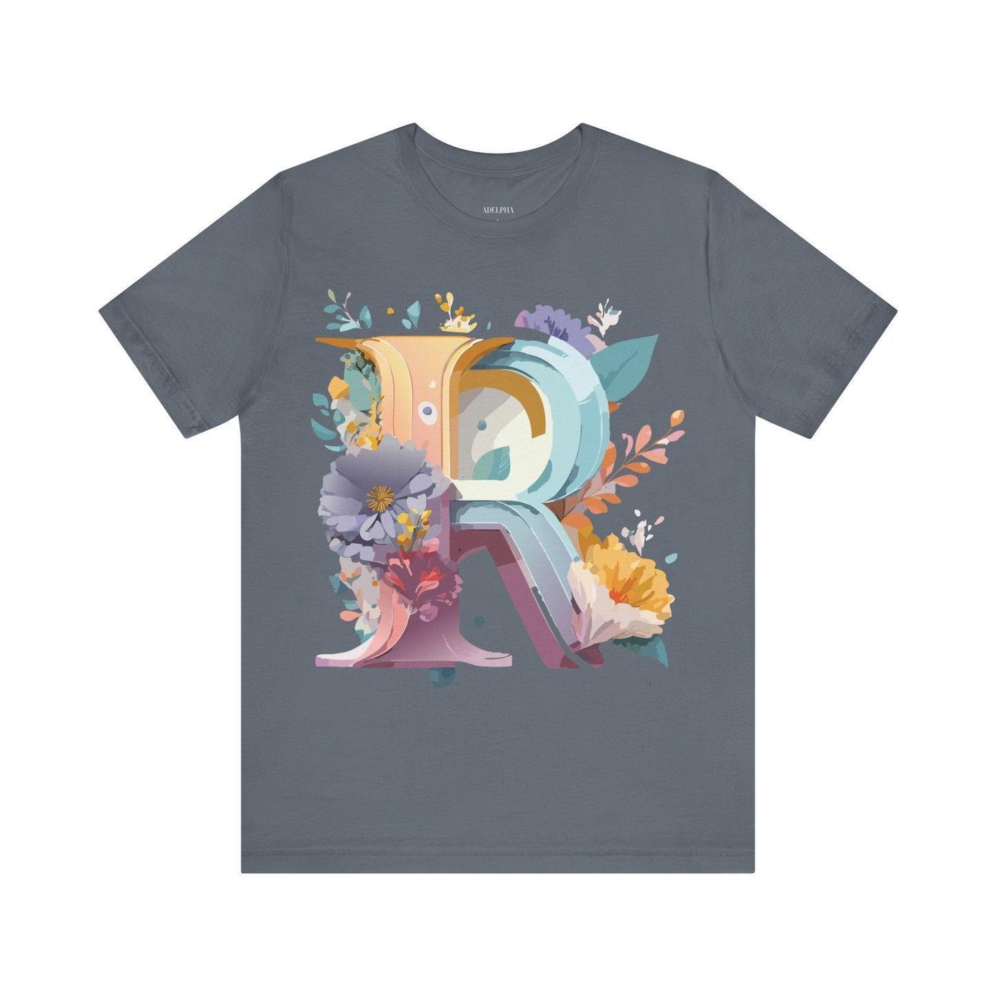 Letter R Graphic Tee Unisex Short Sleeve Vintage Inspired Shirt By Adelpha Art Design Tee