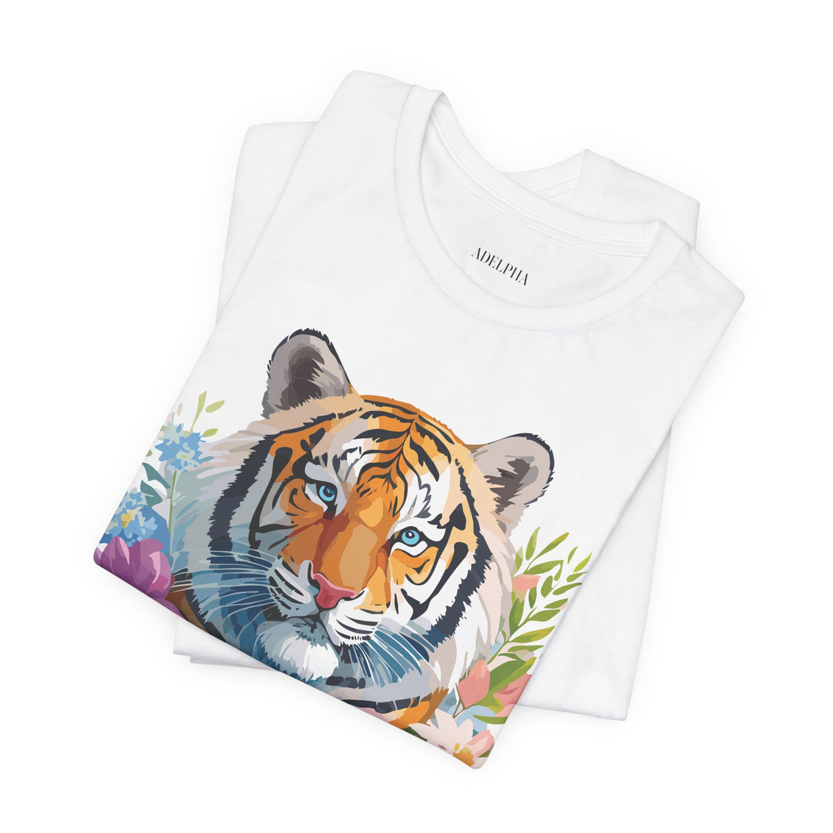 Tiger Graphic Unisex Cotton Bella+Canvas Tee with Art Animal Design e70