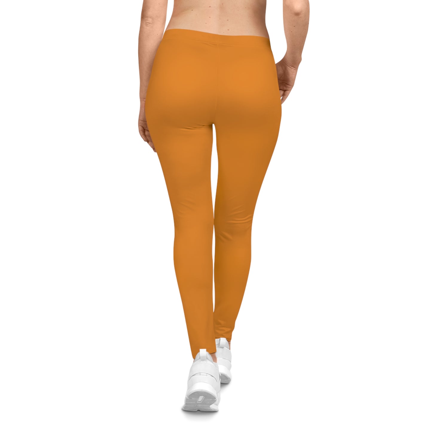 Amber Earth Orange Color Women's Poly-Span Casual Leggings XS-2XL