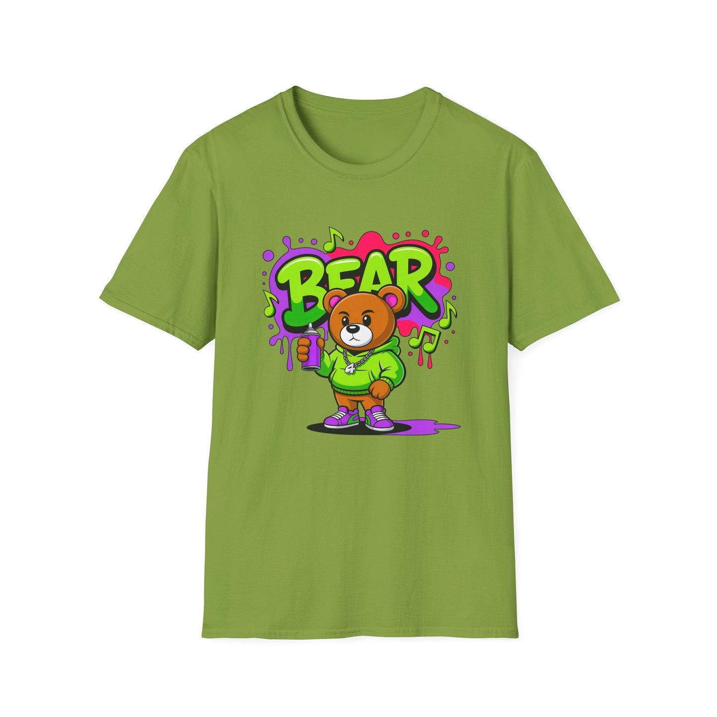 Cartoon T Shirt With Animation Funny Animals Tee Gildan Softstyle 64000 100 Percent Ring Spun Cotton