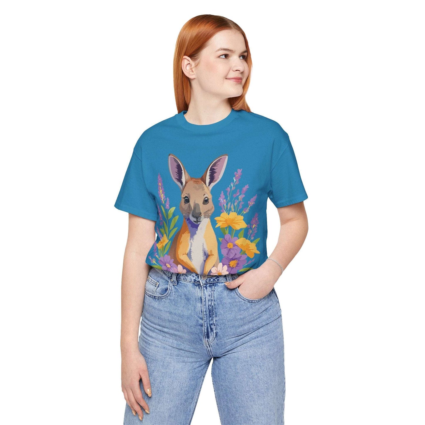 Kangaroo Graphic Unisex 100 Cotton Vintage Animal Artwork Tee 1
