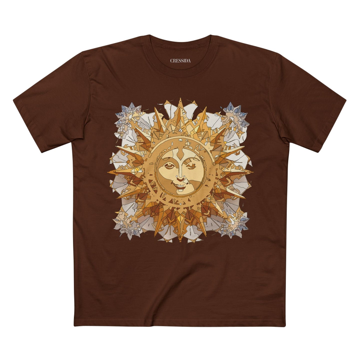 Gold Sun Graphic Unisex 100 Cotton T-Shirt with Golden Art Design 17