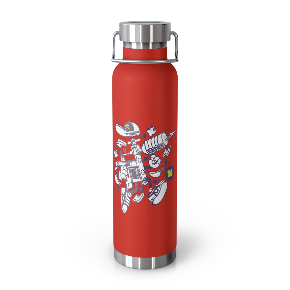 22oz Copper Insulated Water Bottle with Cartoon Design - CV36