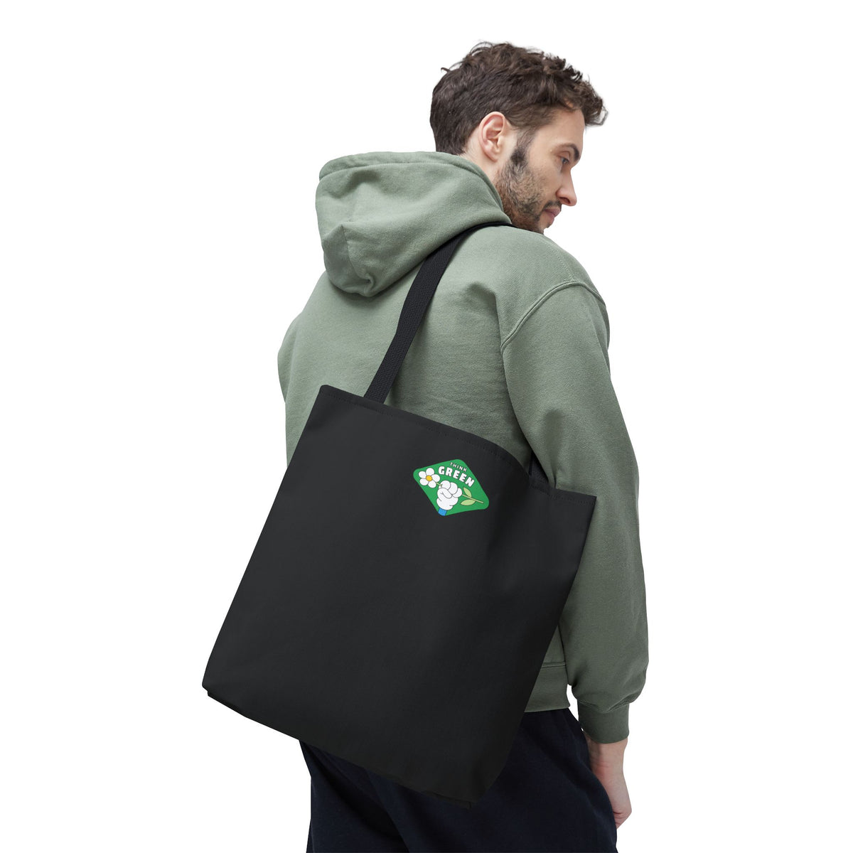 ECO BLACK COLOR CANVAS BAG HIGH-QUALITY 100% SPUN POLYESTER 3 SIZES BAG-E4