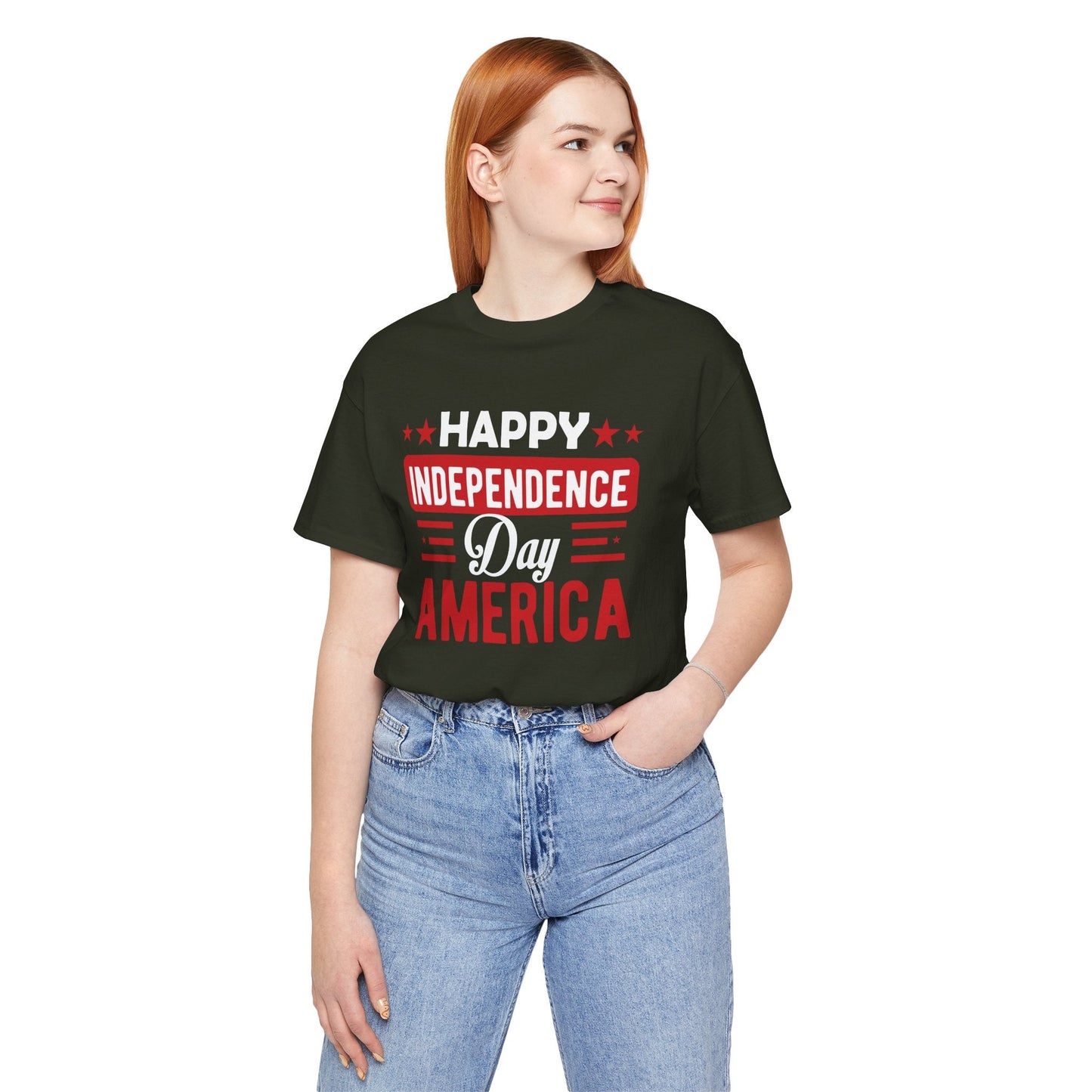 Happy Independence Day America Graphic Unisex Cotton T-Shirt 015