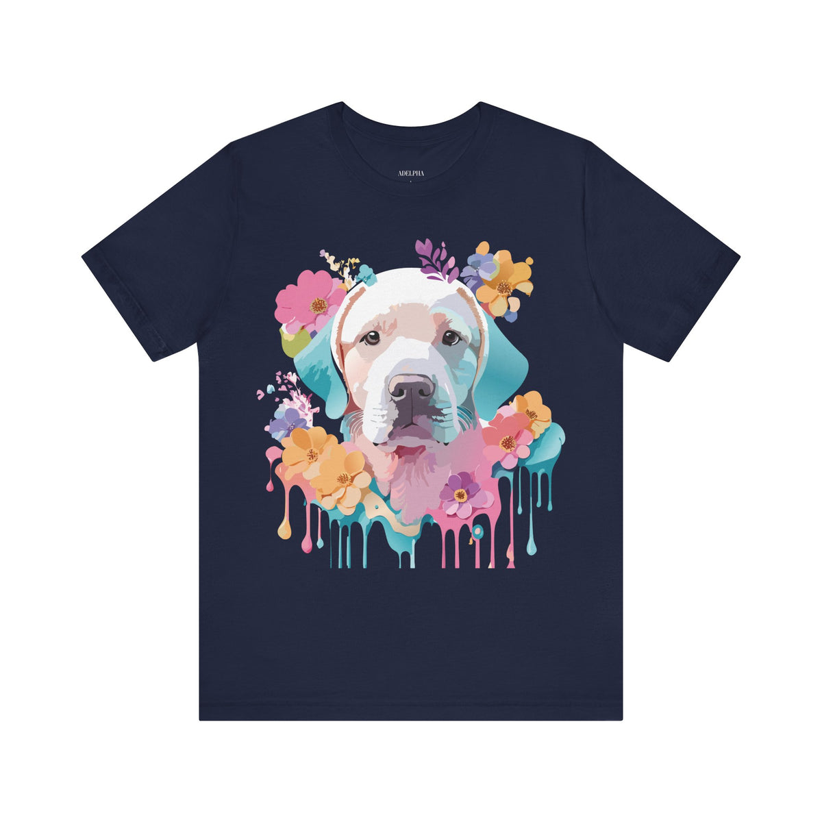 Dog Graphic Unisex Cotton Bella+Canvas Tee with Art Animal Design e114