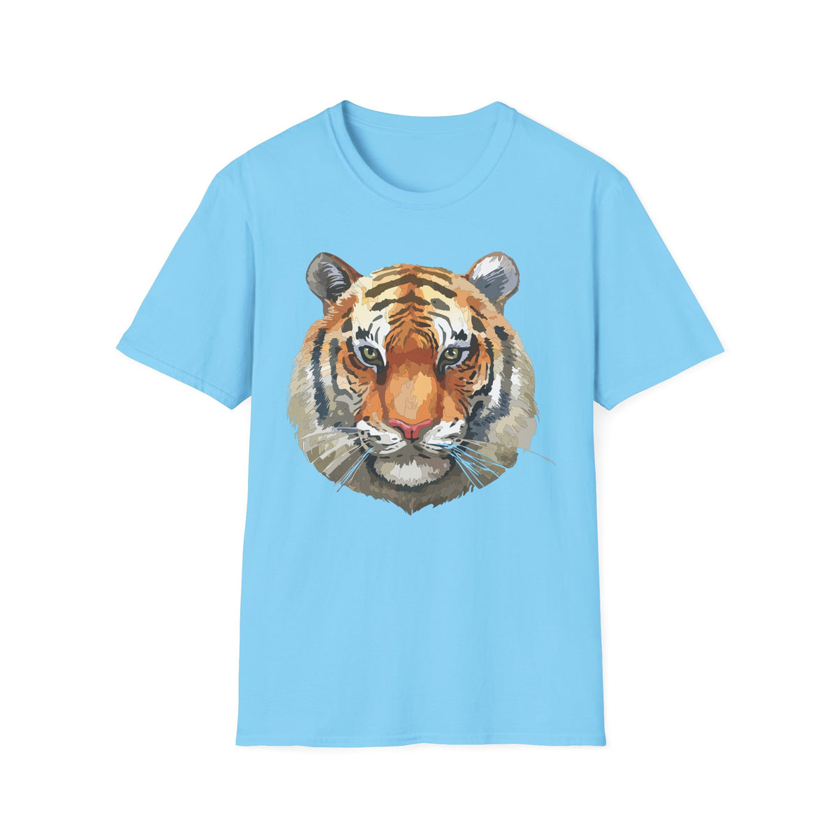 Watercolor Tiger Face T-Shirt | Wildlife Illustration, Animal Print