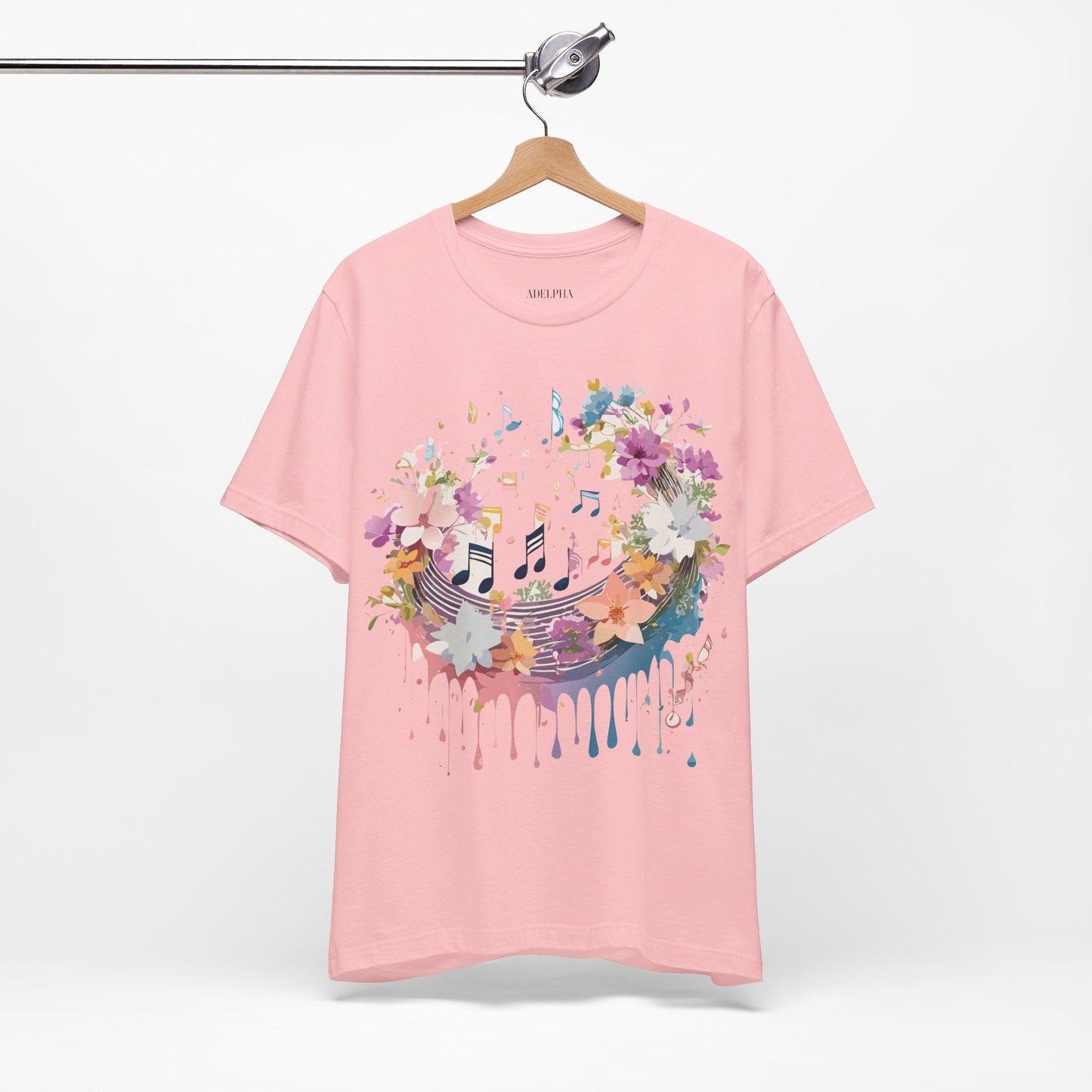 Music Graphic Unisex 100 Cotton Vintage Art with Musical Elements Tee 114