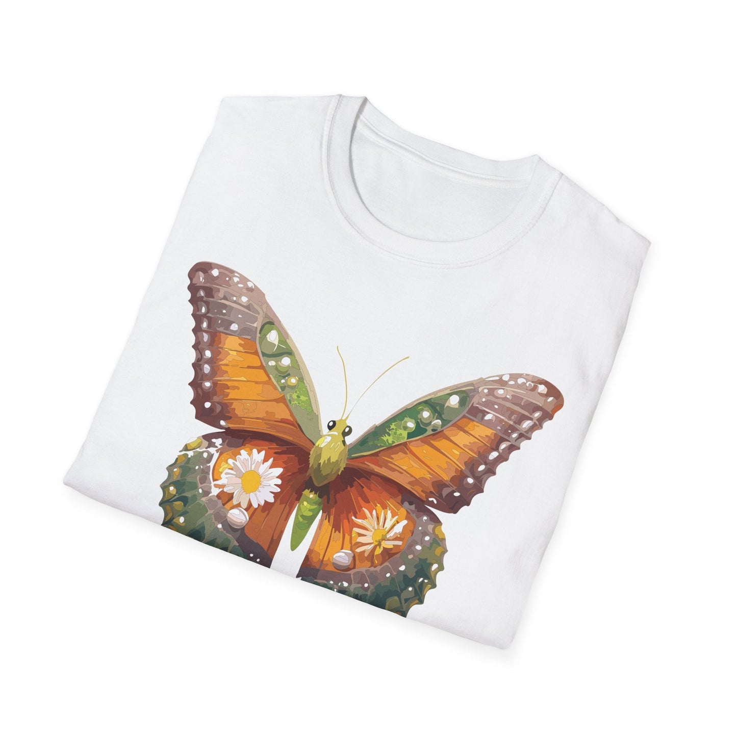 Butterfly T Shirt Unisex Monarch Shirt Gildan Softstyle 64000 100 Percent Ring Spun Cotton