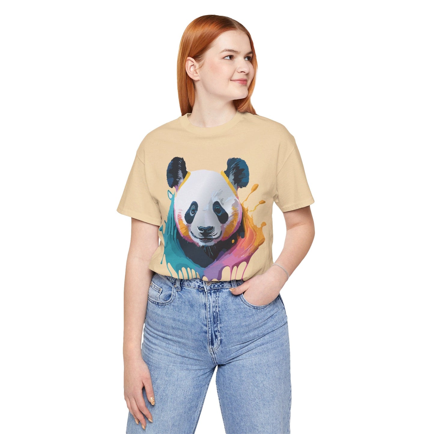 Panda Shirt Unisex Graphic Tee Vintage Inspired Art by Adelpha Premium Jersey Short Sleeve