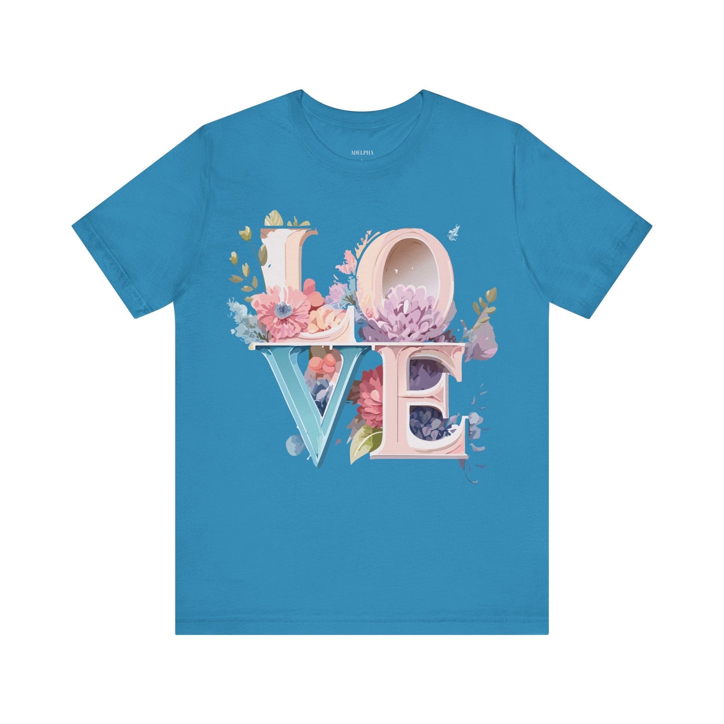 Valentine Day Graphic Unisex 100 Cotton Vintage Artwork with Love and Flower Design Tee 42