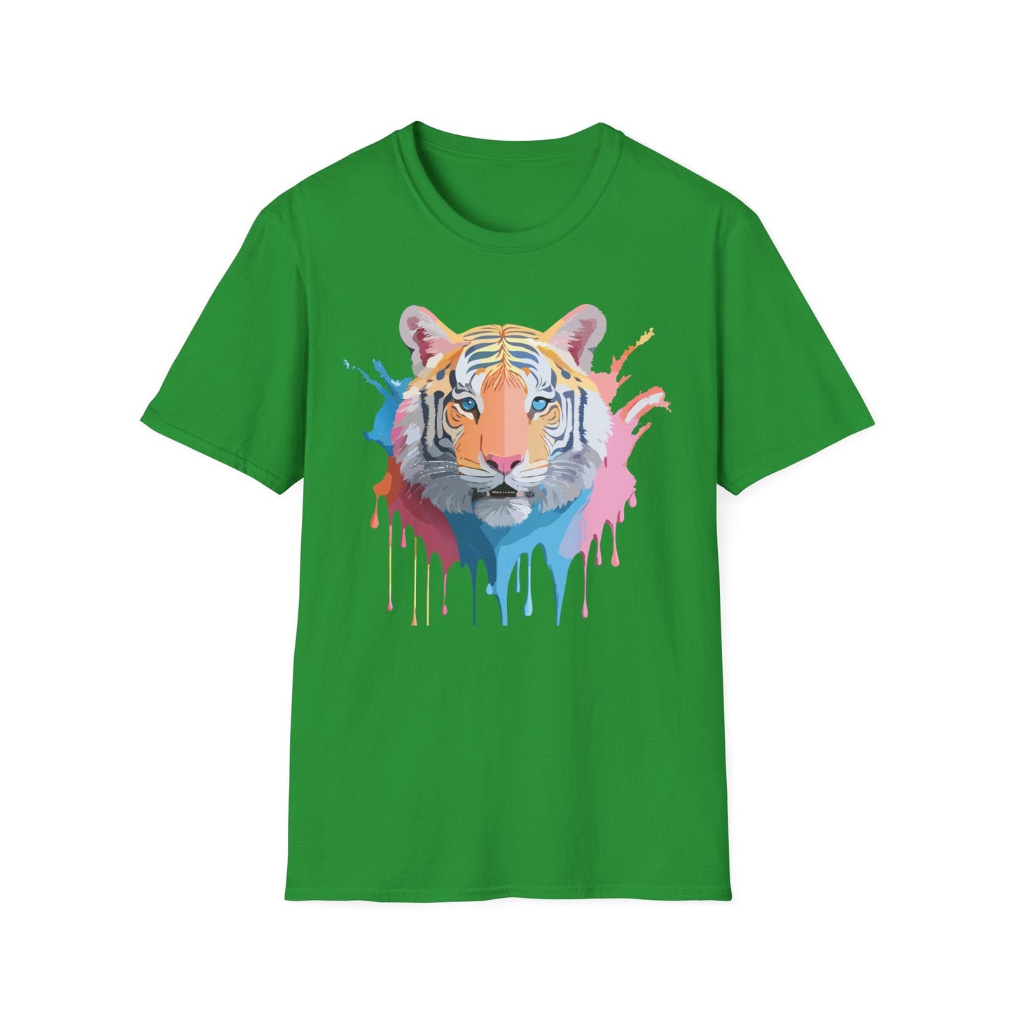 Tiger Print Unisex Softstyle T Shirt Gildan 64000 Comfort Tee
