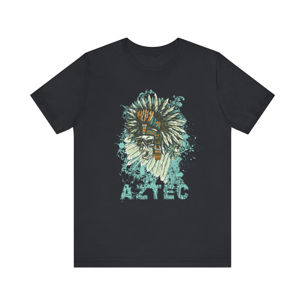 Aztec Headdress Skull T-Shirt Tribal Skull Graphic Unisex Cotton Tee Art-14