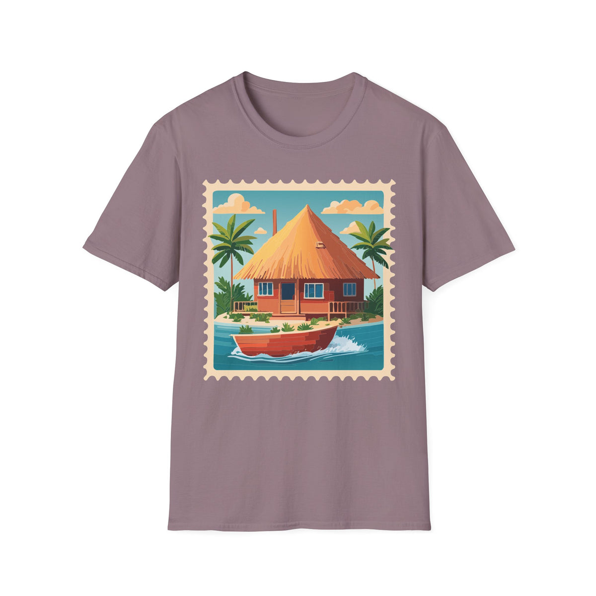 Tropical Tiki Hut T-Shirt | Beach House Palm Tree Illustration