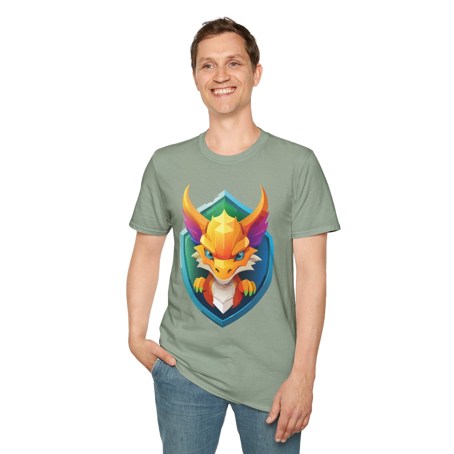 Dragon T Shirt Unisex Dragon Graphic Tee With Animal Design Soft Cotton Gildan Softstyle 64000