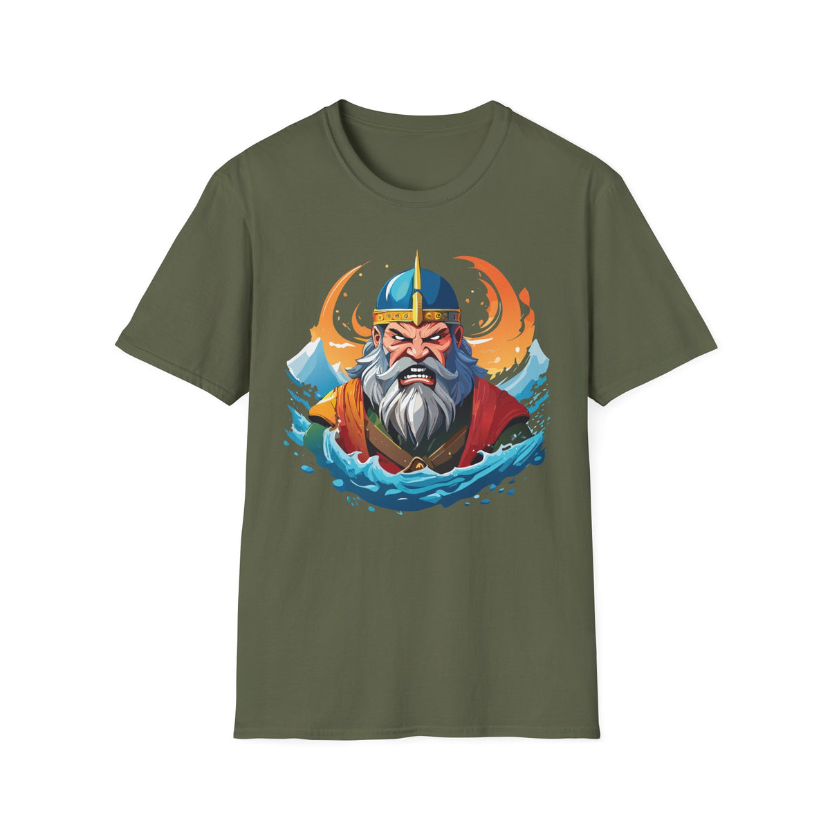 Viking Sea King T-Shirt | Norse Warrior Helmet Illustration