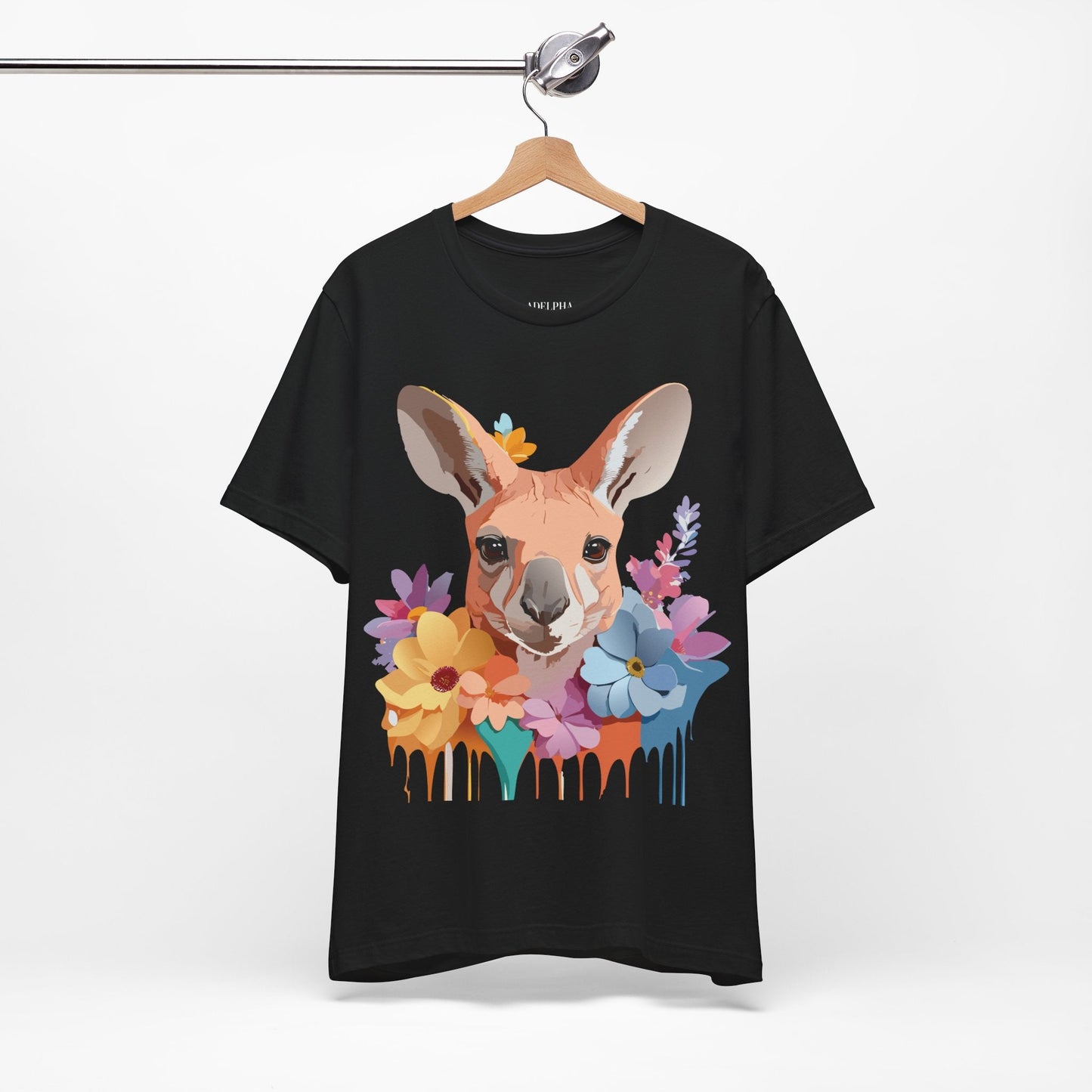 Adelpha Unisex Graphic Tee Kangaroo Art Design Short Sleeve Shirt Premium Vintage Inspired Comfort