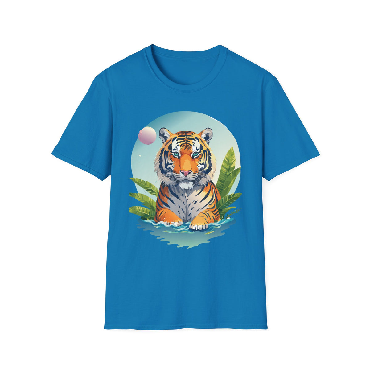 Retro Tiger Illustration T-Shirt | Vintage Sunset Jungle Art