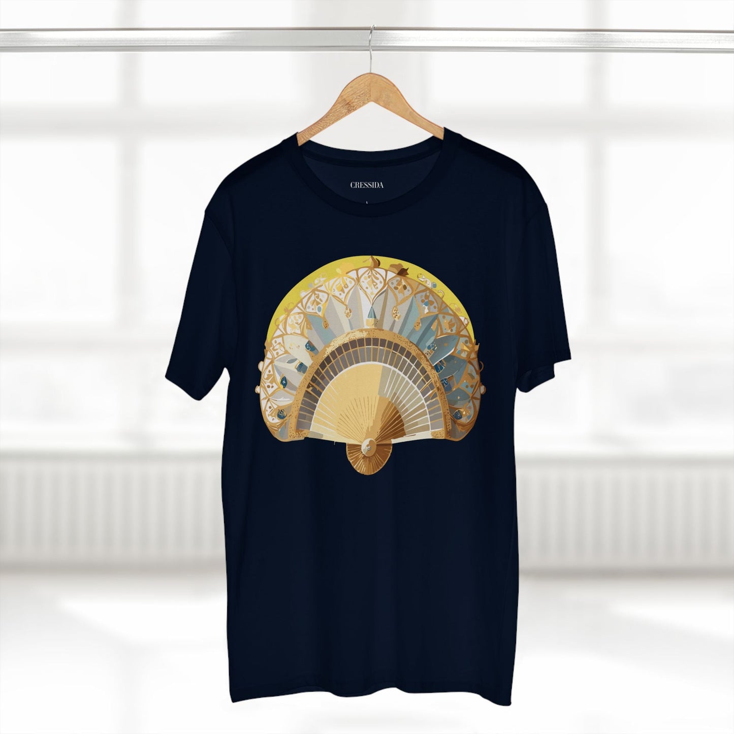 Antique Fan Graphic Design T-Shirt Unisex 100 Cotton Floral Carnival Artwork Tee 19