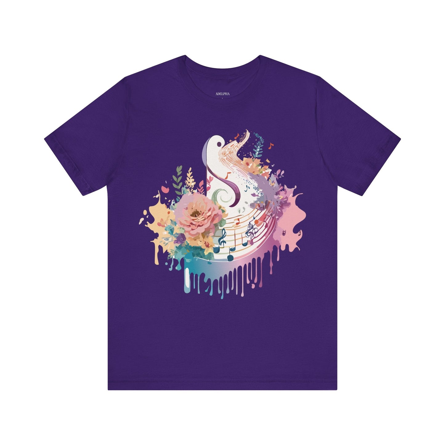 Adelpha Graphic Tee Unisex Short Sleeve Vintage Inspired Artwork Music Theme T Shirt