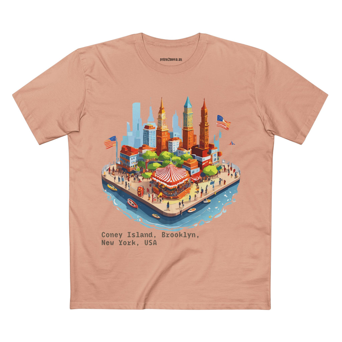 Coney Island Brooklyn New York Cityscape Tee | Illustrated Landmark T-Shirt